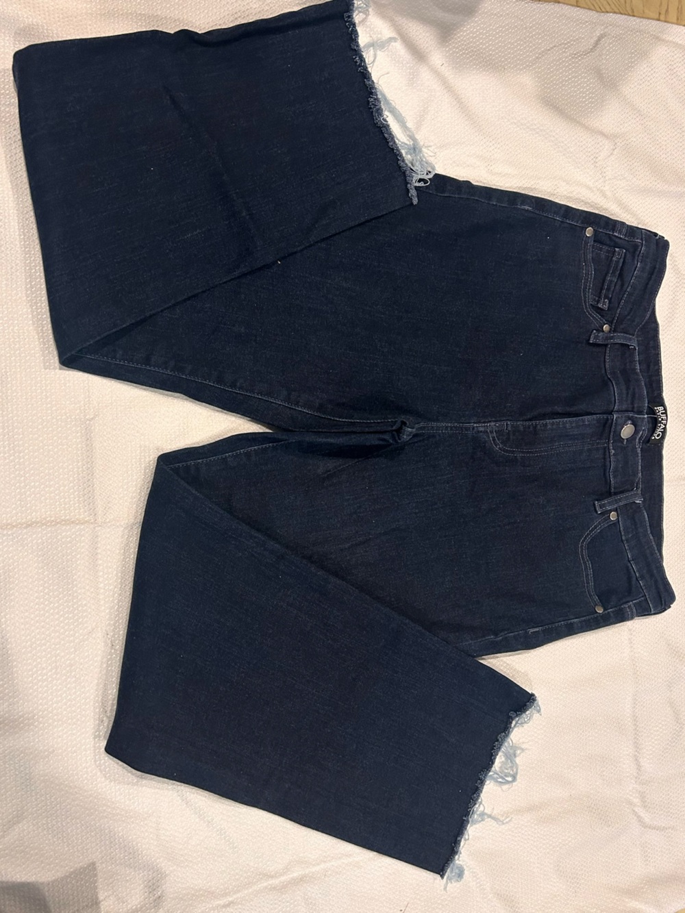 Buffalo David Bitton Blue High-Rise Frayed Ankle Jeans